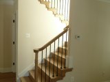 Custom oak stair with steel ballusters